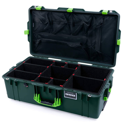 Pelican 1615 Air Case, Trekking Green with Lime Green Handles & Latches TrekPak Divider System with Mesh Lid Organizer ColorCase 016150-0120-138-300