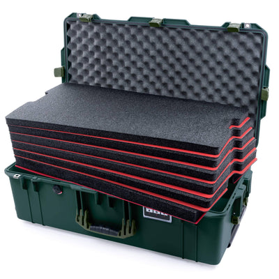 Pelican 1615 Air Case, Trekking Green with OD Green Handles & Latches Custom Tool Kit (6 Foam Inserts with Convoluted Lid Foam) ColorCase 016150-0060-138-130