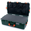 Pelican 1615 Air Case, Trekking Green with Orange Handles & Push-Button Latches Pick & Pluck Foam with Mesh Lid Organizer ColorCase 016150-0101-138-150