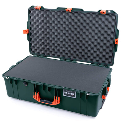 Pelican 1615 Air Case, Trekking Green with Orange Handles & Push-Button Latches Pick & Pluck Foam with Convoluted Lid Foam ColorCase 016150-0001-138-150
