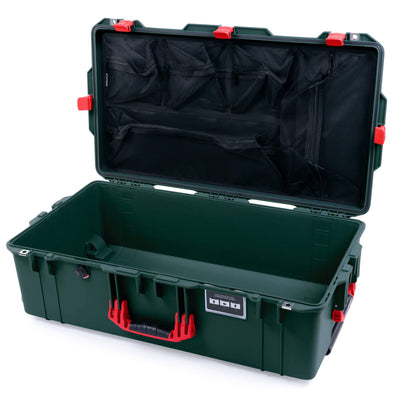 Pelican 1615 Air Case, Trekking Green with Red Handles & Latches Mesh Lid Organizer Only ColorCase 016150-0100-138-320