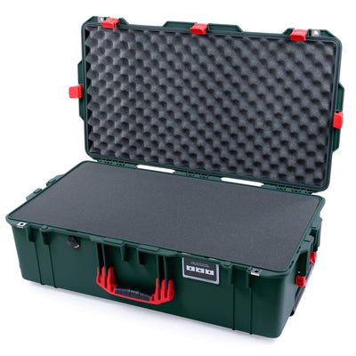 Pelican 1615 Air Case, Trekking Green with Red Handles & Latches Pick & Pluck Foam with Convoluted Lid Foam ColorCase 016150-0001-138-320