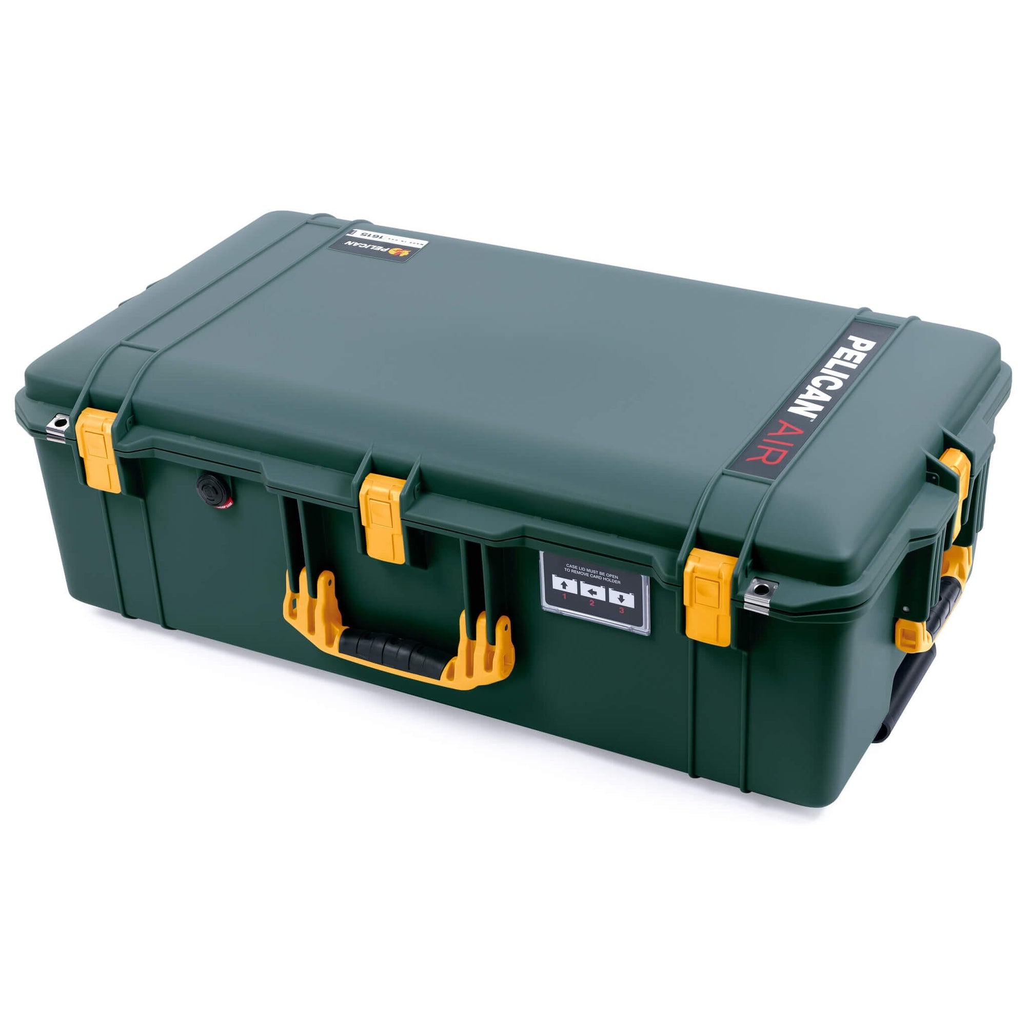 Pelican 1615 Air Case, Trekking Green with Yellow Handles & Push-Button Latches ColorCase 