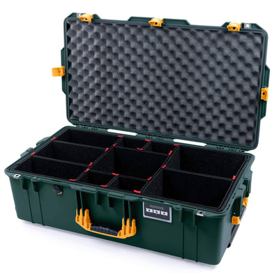 Pelican 1615 Air Case, Trekking Green with Yellow Handles & Push-Button Latches TrekPak Divider System with Convoluted Lid Foam ColorCase 016150-0020-138-240