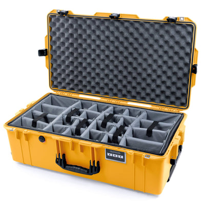 Pelican 1615 Air Case, Yellow, TSA Locking Latches Gray Padded Microfiber Dividers with Convoluted Lid Foam ColorCase 016150-0070-240-L10