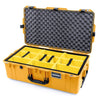 Pelican 1615 Air Case, Yellow with Black Handles & Latches Yellow Padded Microfiber Dividers with Convolute Lid Foam ColorCase 016150-0010-240-110