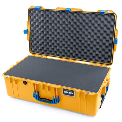 Pelican 1615 Air Case, Yellow with Blue Handles & Latches ColorCase
