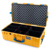 Pelican 1615 Air Case, Yellow with Blue Handles & Latches TrekPak Divider System with Convoluted Lid Foam ColorCase 016150-0020-240-120