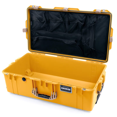 Pelican 1615 Air Case, Yellow with Desert Tan Handles & Latches Mesh Lid Organizer Only ColorCase 016150-0100-240-310