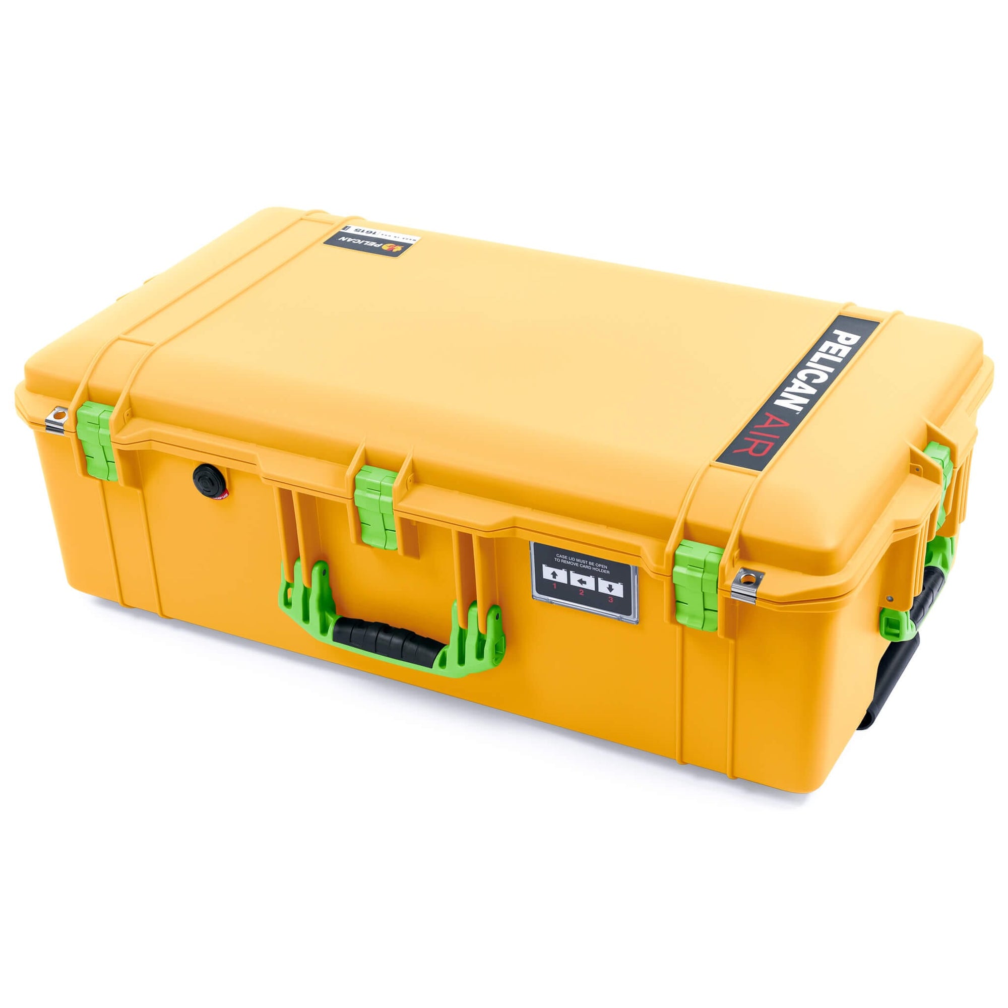 Pelican 1615 Air Case, Yellow with Lime Green Handles & Latches ColorCase 