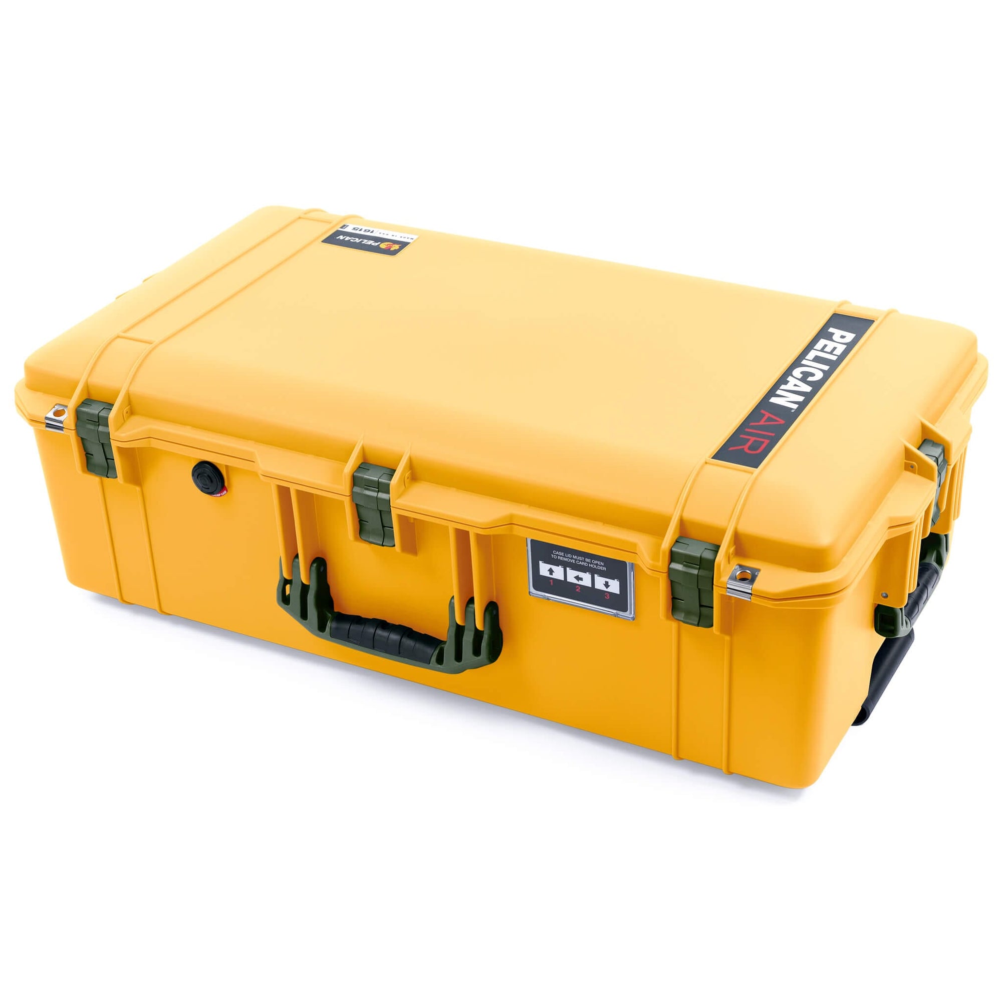 Pelican 1615 Air Case, Yellow with OD Green Handles & Latches ColorCase 