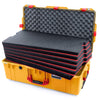 Pelican 1615 Air Case, Yellow with Red Handles & Latches Custom Tool Kit (6 Foam Inserts with Convoluted Lid Foam) ColorCase 016150-0060-240-320