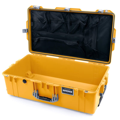 Pelican 1615 Air Case, Yellow with Silver Handles & Latches Mesh Lid Organizer Only ColorCase 016150-0100-240-180