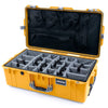 Pelican 1615 Air Case, Yellow with Silver Handles & Latches Gray Padded Microfiber Dividers with Mesh Lid Organizer ColorCase 016150-0170-240-180