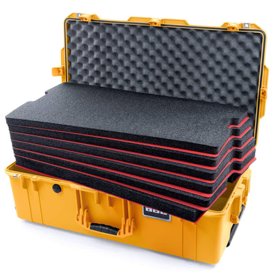 Pelican 1615 Air Case, Yellow Custom Tool Kit (6 Foam Inserts with Convoluted Lid Foam) ColorCase 016150-0060-240-240
