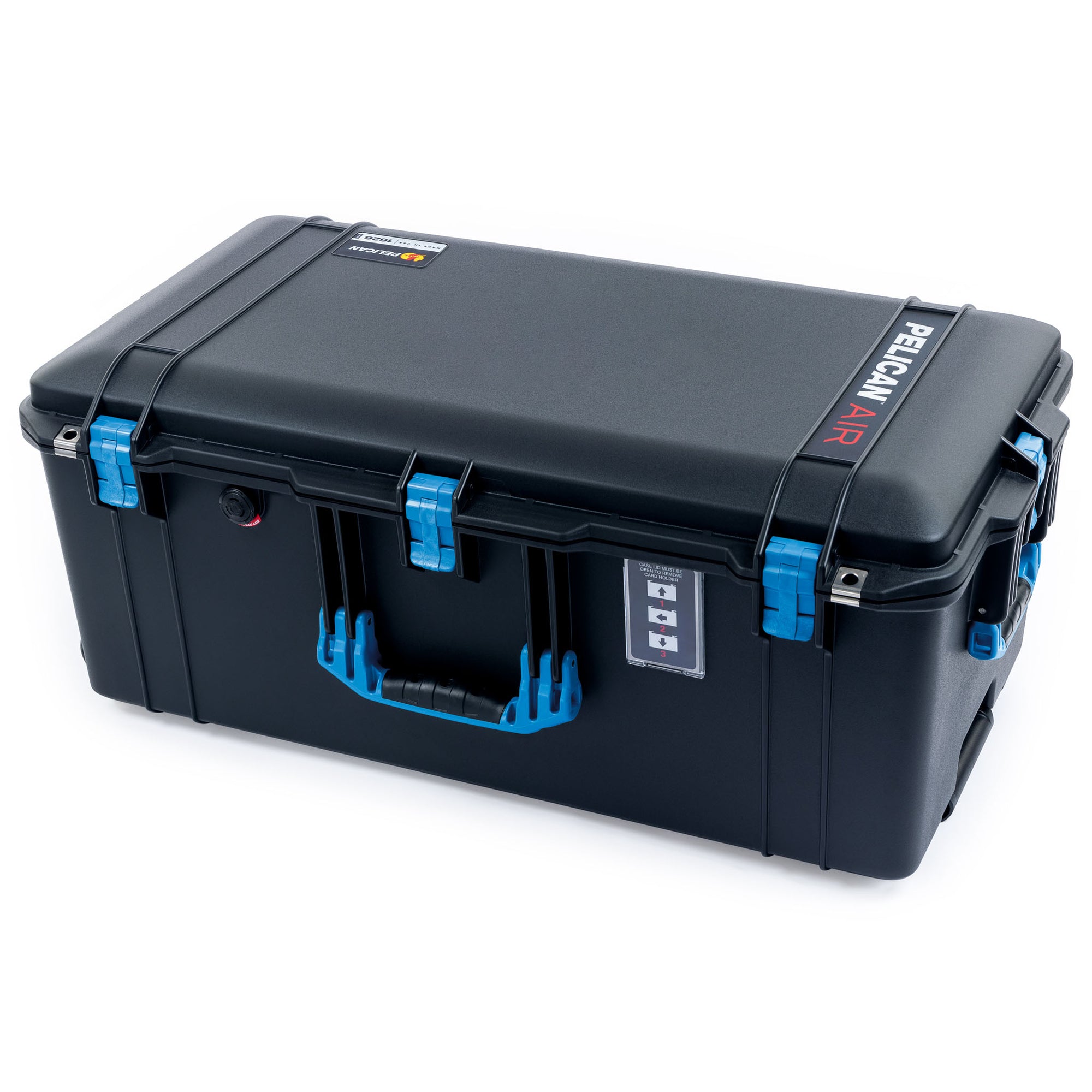 Pelican 1626 Air Case, Black with Blue Handles & Latches ColorCase 