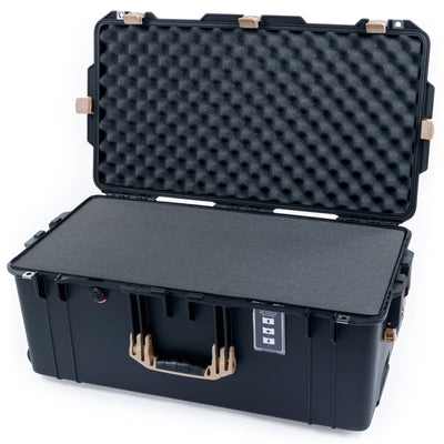 Pelican 1626 Air Case, Black with Desert Tan Handles & Latches Pick & Pluck Foam with Convolute Lid Foam ColorCase 016260-0001-110-310