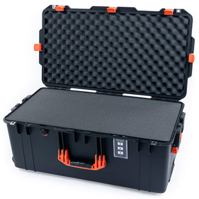 Pelican 1626 Air Case, Black with Orange Handles & Latches Pick & Pluck Foam with Convolute Lid Foam ColorCase 016260-0001-110-150