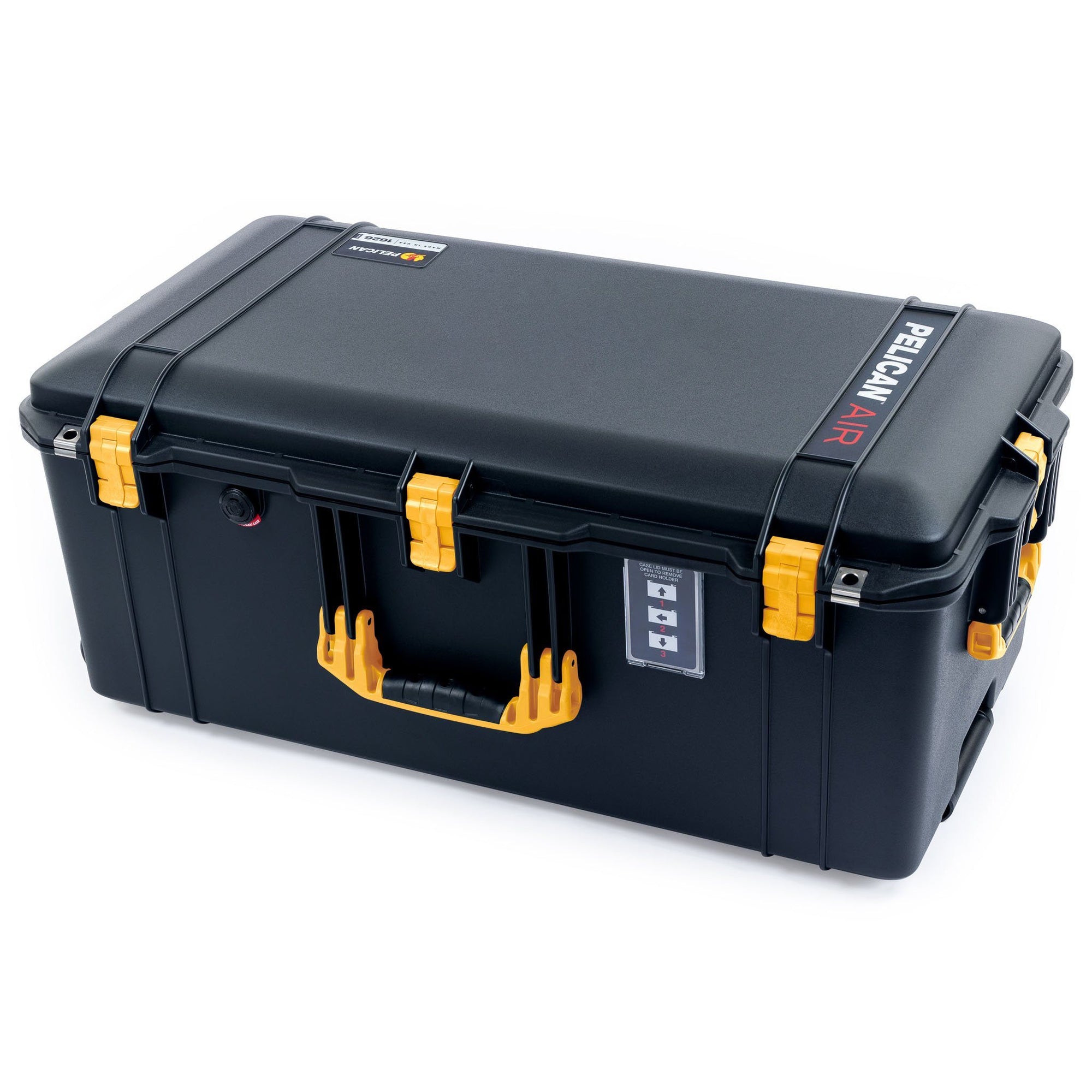 Pelican 1626 Air Case, Black with Yellow Handles & Latches ColorCase 