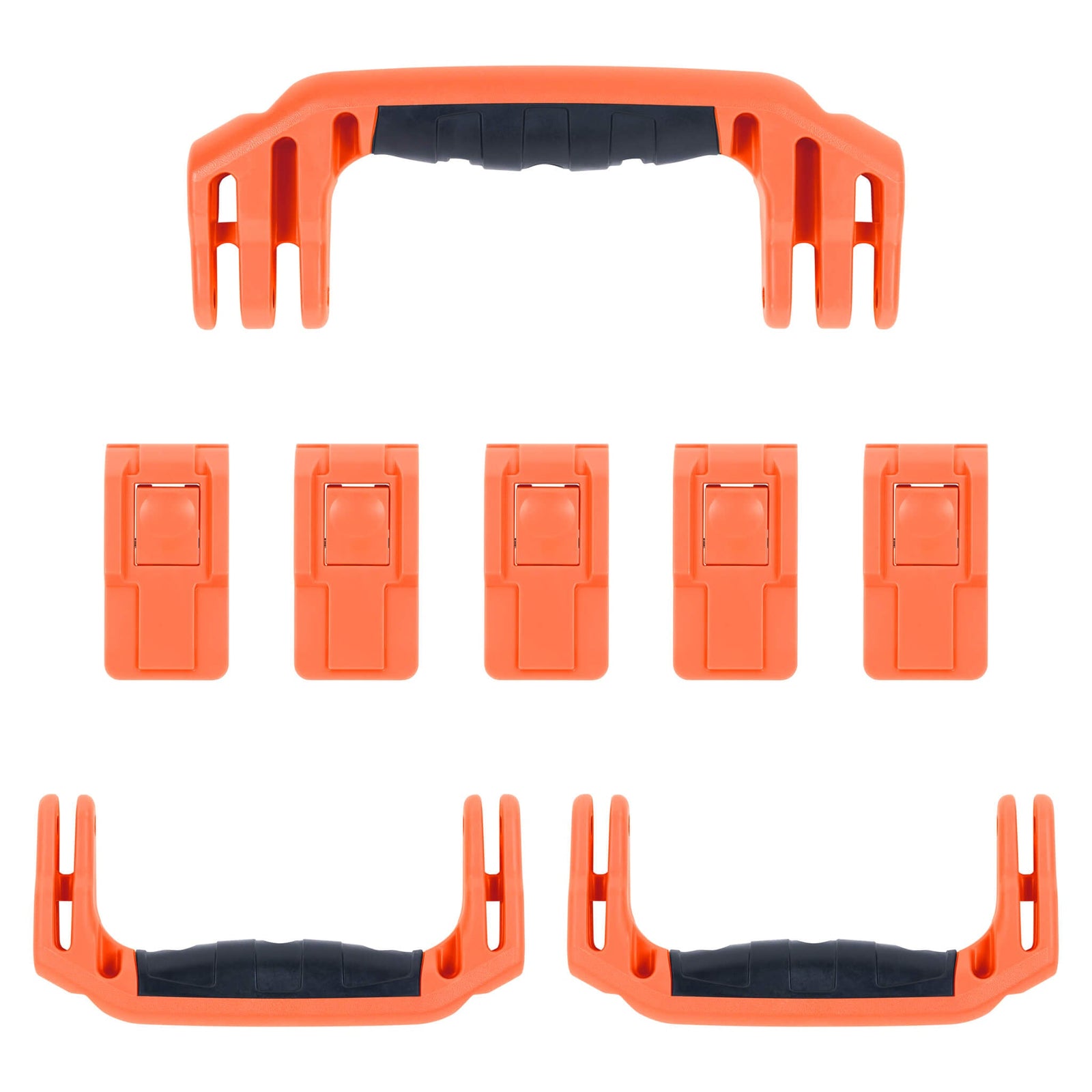 Pelican 1626 Air Replacement Handles & Latches, Orange, Push-Button (Set of 3 Handles, 5 Latches) ColorCase 
