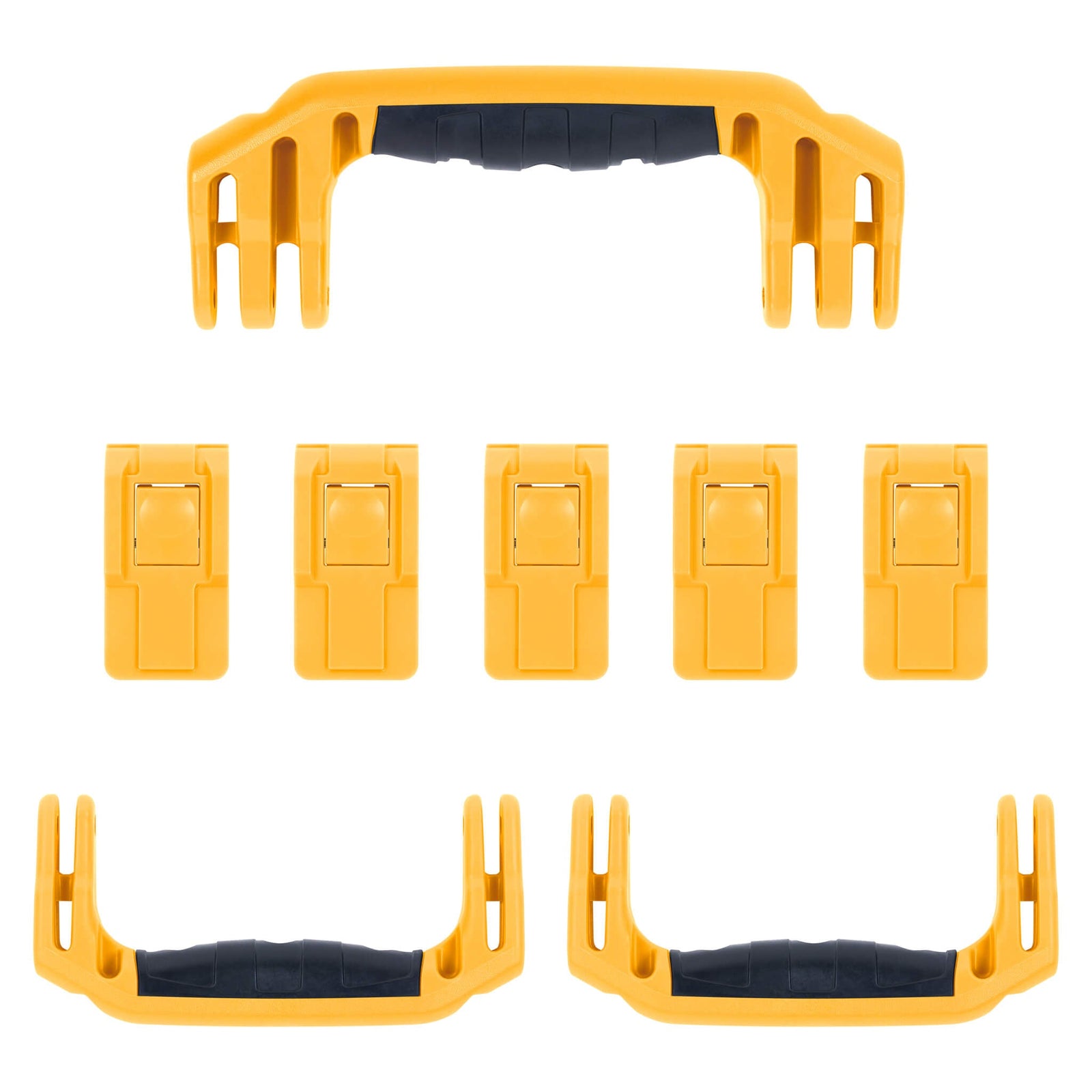 Pelican 1626 Air Replacement Handles & Latches, Yellow, Push-Button (Set of 3 Handles, 5 Latches) ColorCase 