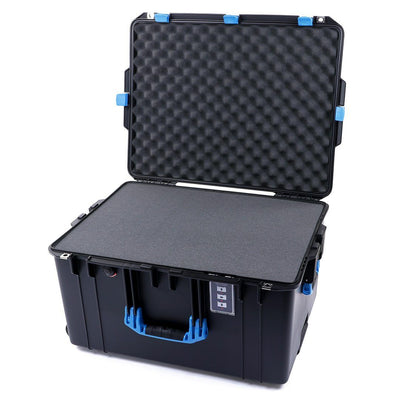 Pelican 1637 Air Case, Black with Blue Handles & Latches Pick & Pluck Foam with Convolute Lid Foam ColorCase 016370-0001-110-120