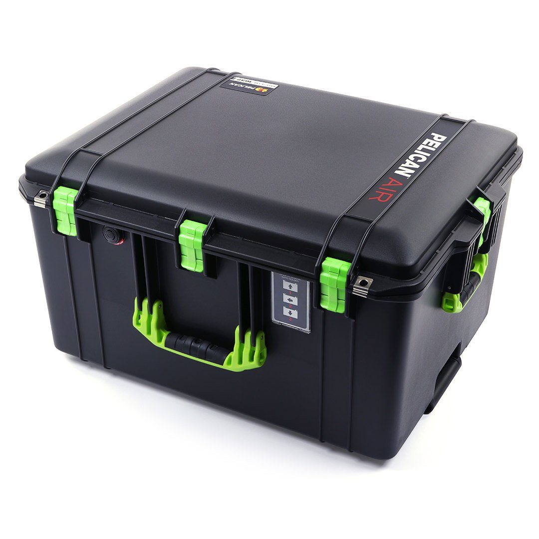 Pelican 1637 Air Case, Black with Lime Green Handles & Latches ColorCase 