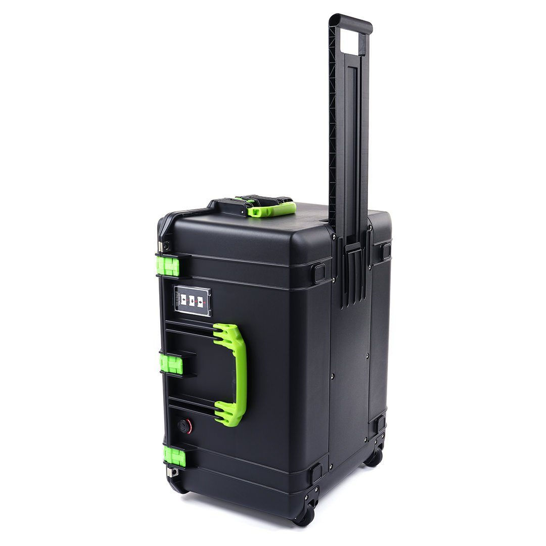 Pelican 1637 Air Case, Black with Lime Green Handles & Latches ColorCase 