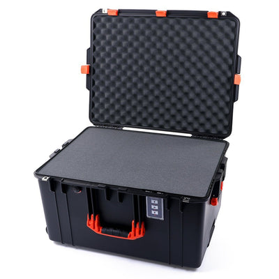 Pelican 1637 Air Case, Black with Orange Handles & Latches Pick & Pluck Foam with Convolute Lid Foam ColorCase 016370-0001-110-150