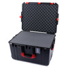 Pelican 1637 Air Case, Black with Red Handles & Latches Pick & Pluck Foam with Convolute Lid Foam ColorCase 016370-0001-110-320