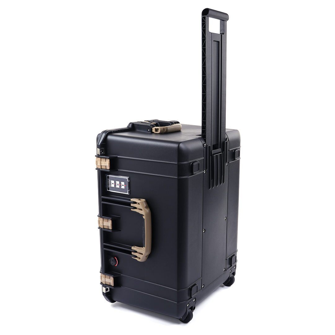 Pelican 1637 Air Case, Black with Desert Tan Handles & Latches
