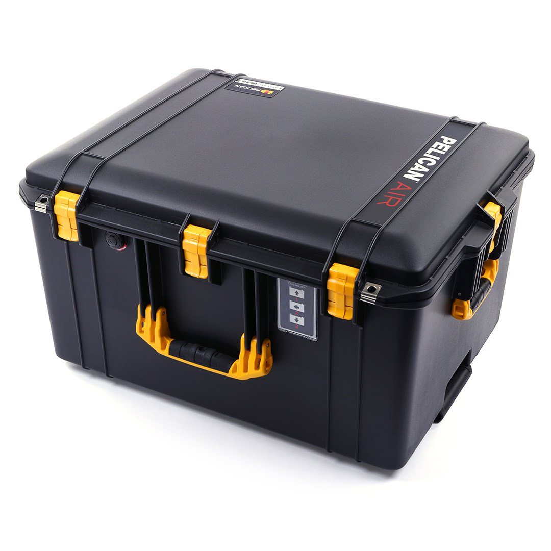 Pelican 1637 Air Case, Black with Yellow Handles & Latches ColorCase 