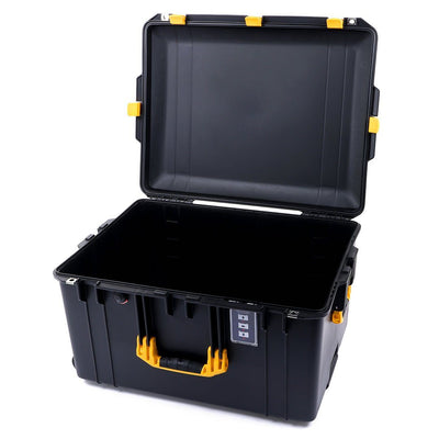Pelican 1637 Air Case, Black with Yellow Handles & Latches None (Case Only) ColorCase 016370-0000-110-240