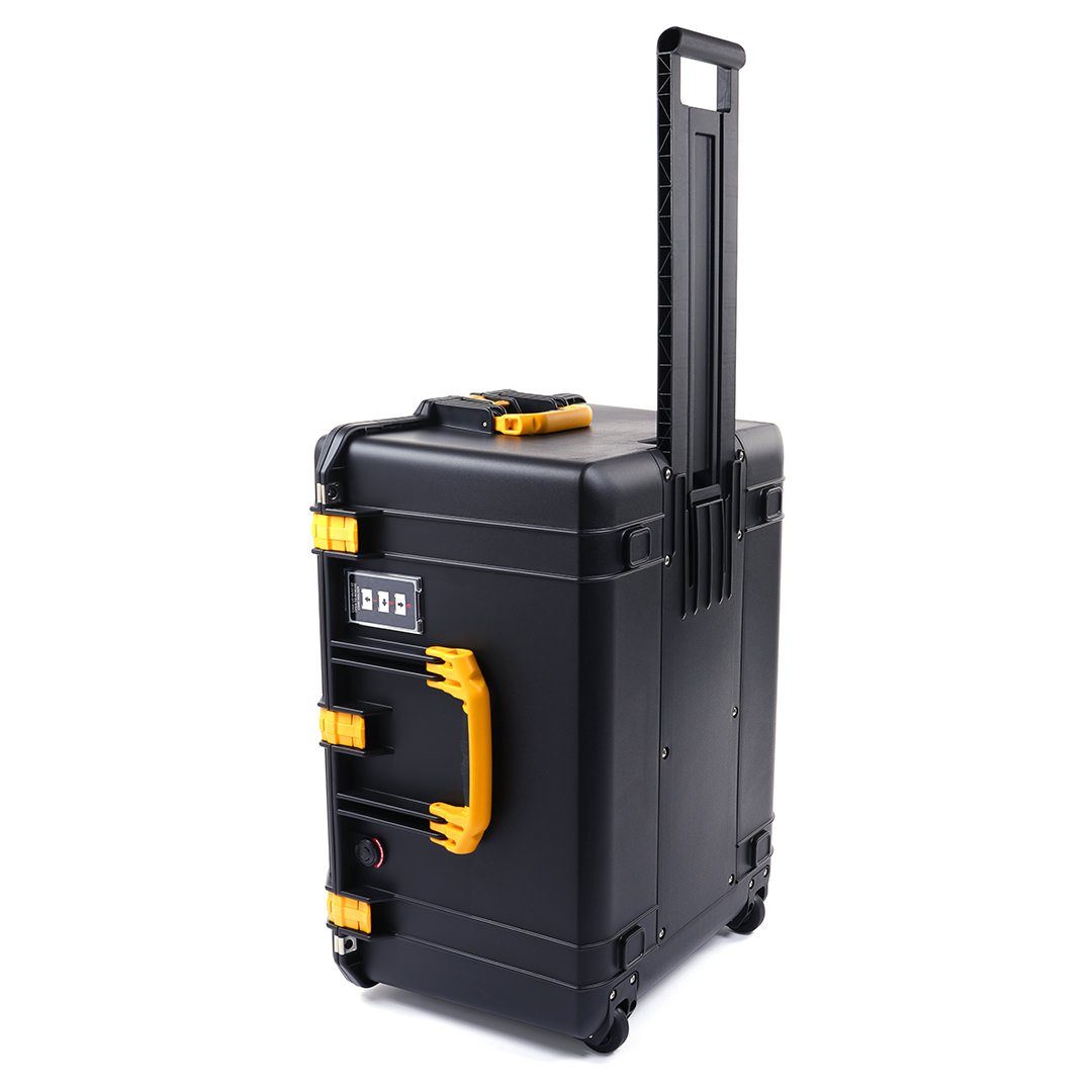 Pelican 1637 Air Case, Black with Yellow Handles & Latches ColorCase 