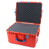 Pelican 1637 Air Case, Orange with Blue Handles & Latches Pick & Pluck Foam with Convolute Lid Foam ColorCase 016370-0001-150-120