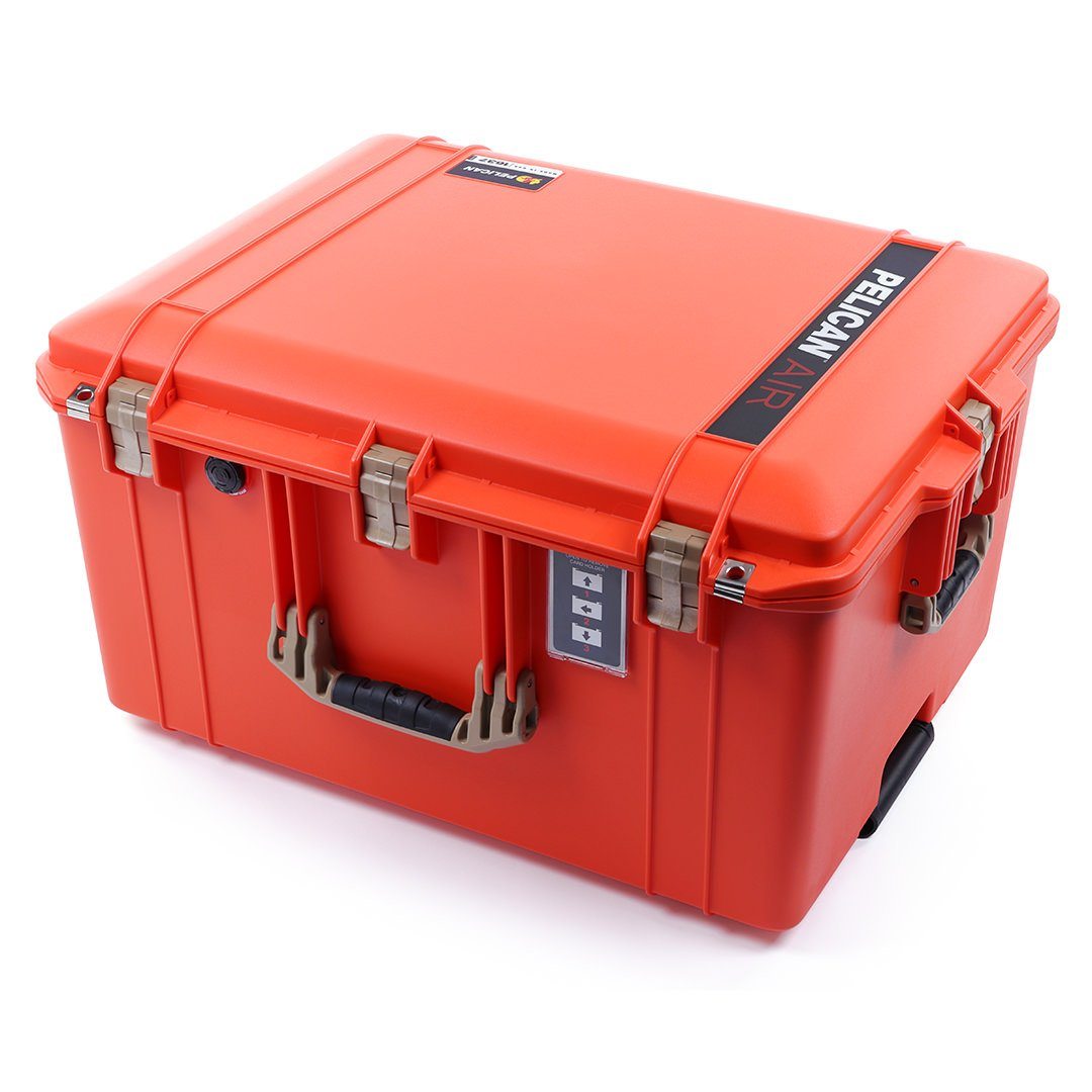 Pelican 1637 Air Case, Orange with Desert Tan Handles & Latches ColorCase 
