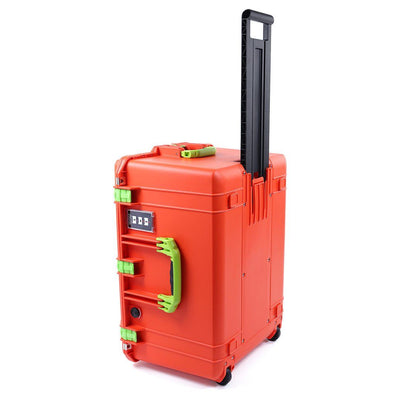 Pelican 1637 Air Case, Orange with Lime Green Handles & Latches ColorCase