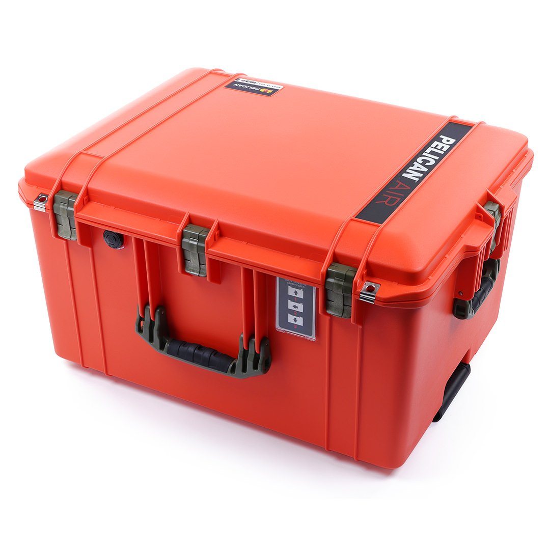 Pelican 1637 Air Case, Orange with OD Green Handles &amp; Latches ColorCase 