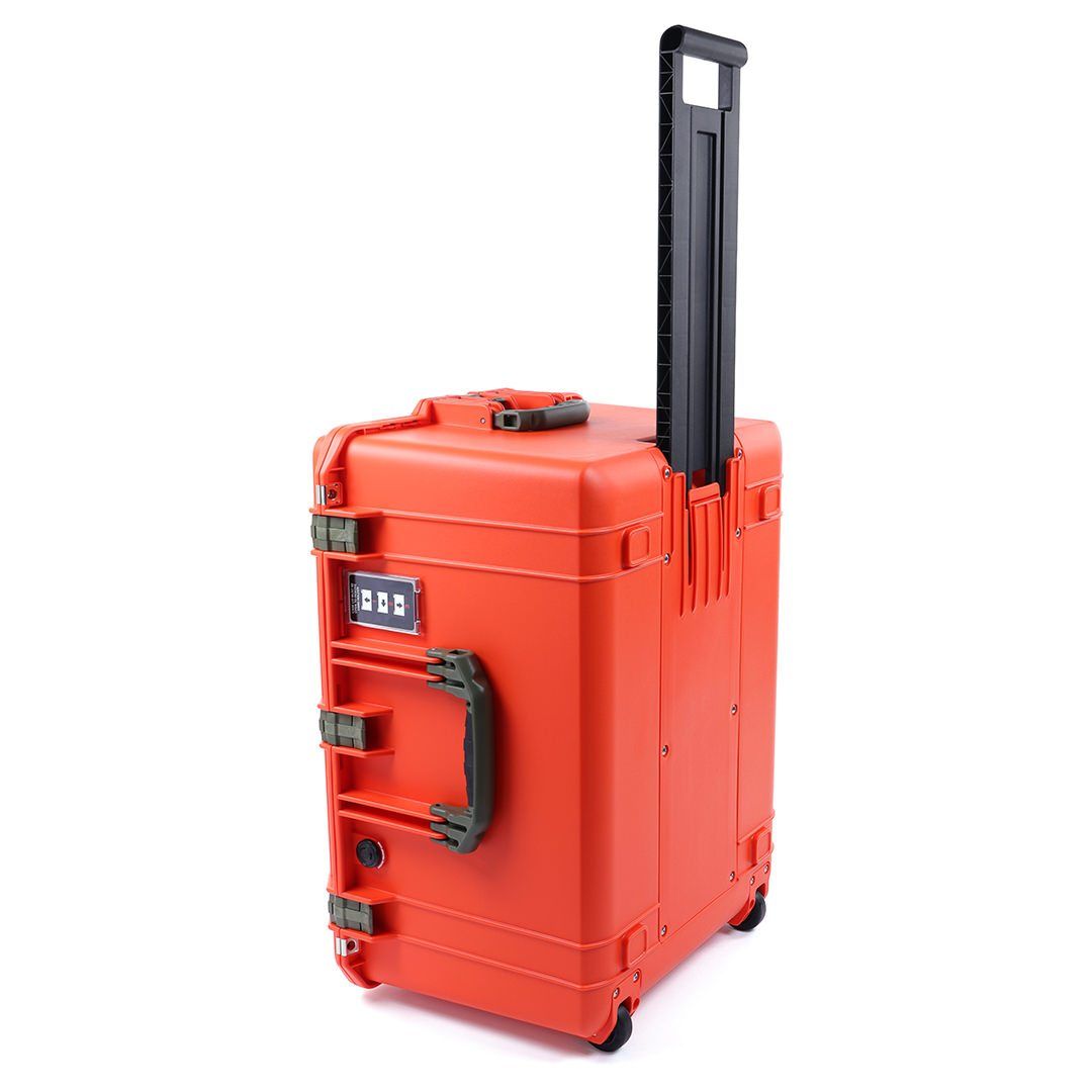 Pelican 1637 Air Case, Orange with OD Green Handles & Latches ColorCase 