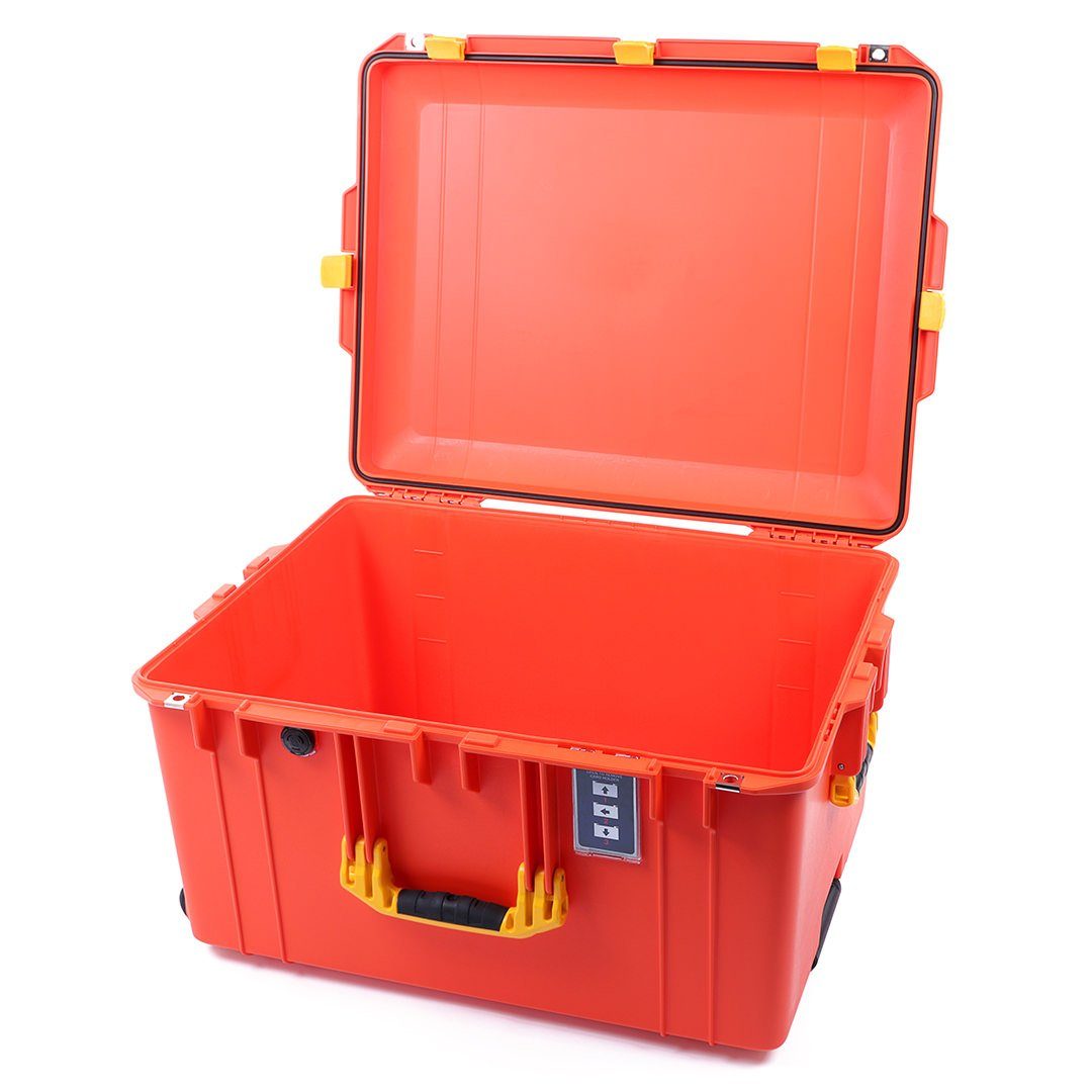 Pelican 1637 Air Case, Orange with Yellow Handles &amp; Latches None (Case Only) ColorCase 016370-0000-150-240