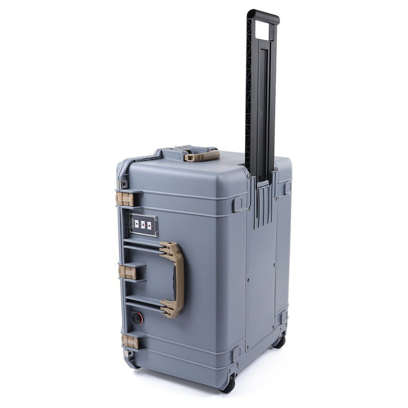 Pelican 1637 Air Case, Silver with Desert Tan Handles & Latches ColorCase 