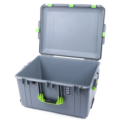 Pelican 1637 Air Case, Silver with Lime Green Handles & Latches None (Case Only) ColorCase 016370-0000-180-300