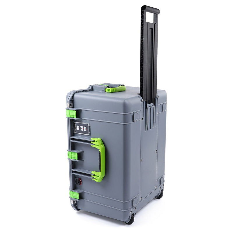 Pelican 1637 Air Case, Silver with Lime Green Handles & Latches ColorCase 