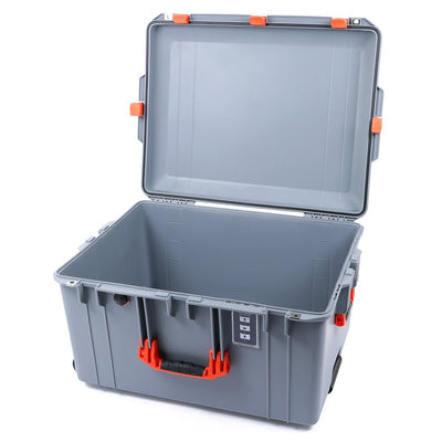 Pelican 1637 Air Case, Silver with Orange Handles & Latches None (Case Only) ColorCase 016370-0000-180-150