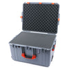 Pelican 1637 Air Case, Silver with Orange Handles & Latches Pick & Pluck Foam with Convolute Lid Foam ColorCase 016370-0001-180-150