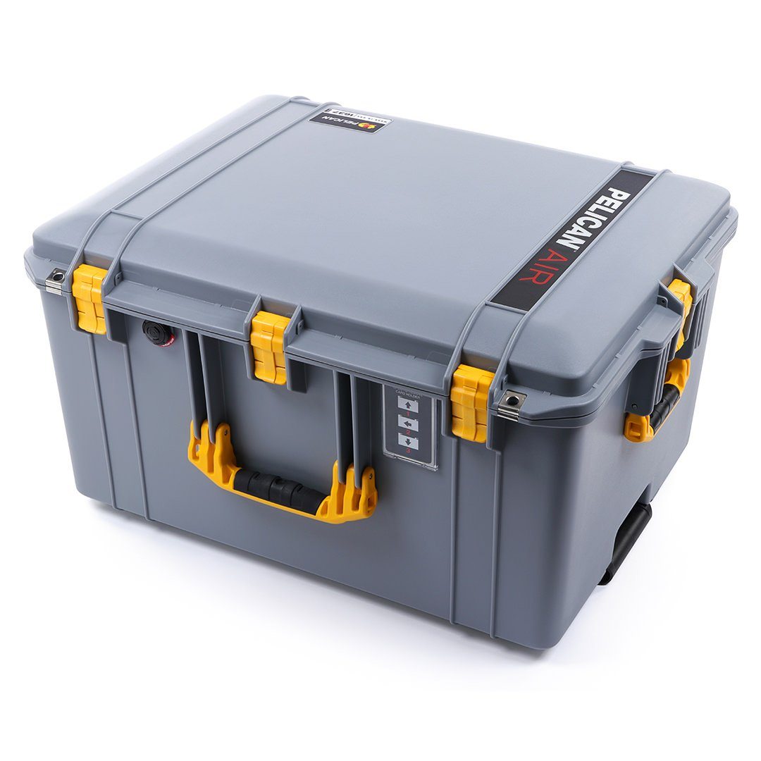 Pelican 1637 Air Case, Silver with Yellow Handles & Latches ColorCase 