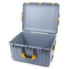 Pelican 1637 Air Case, Silver with Yellow Handles & Latches None (Case Only) ColorCase 016370-0000-180-240