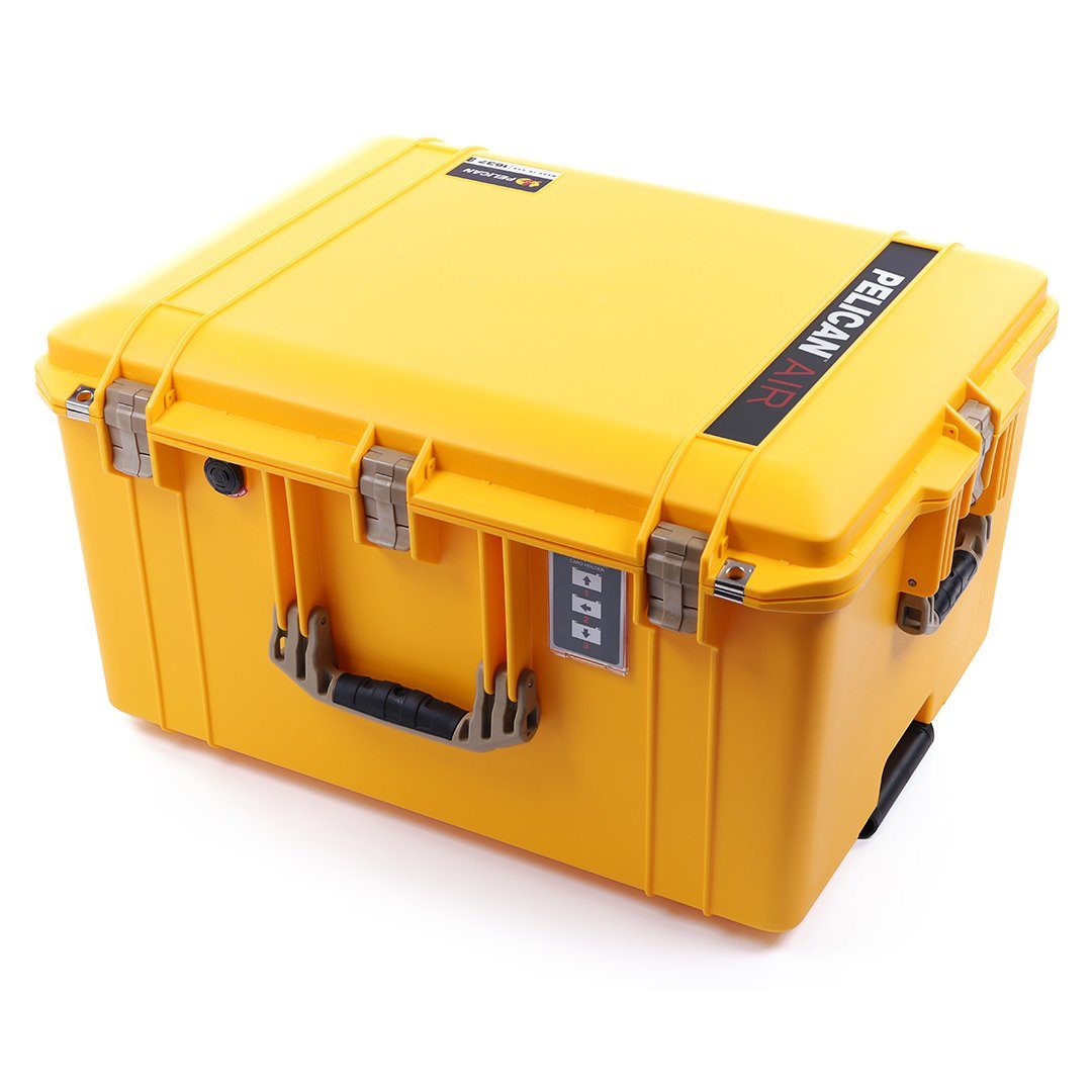 Pelican 1637 Air Case, Yellow with Desert Tan Handles & Latches ColorCase 