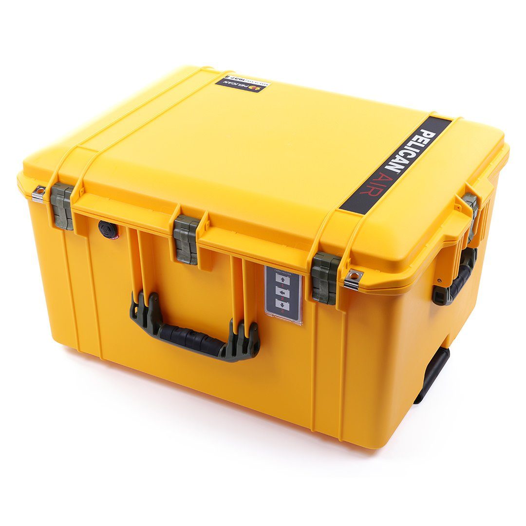 Pelican 1637 Air Case, Yellow with OD Green Handles & Latches ColorCase 