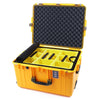 Pelican 1637 Air Case, Yellow with OD Green Handles & Latches 2-Layer Yellow Padded Microfiber Dividers with Convolute Lid Foam ColorCase 016370-0010-240-130
